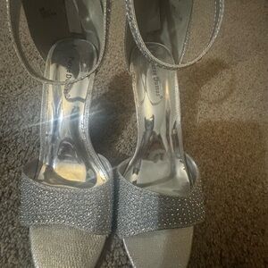 Pierre Dumas Glittering Silver Heels